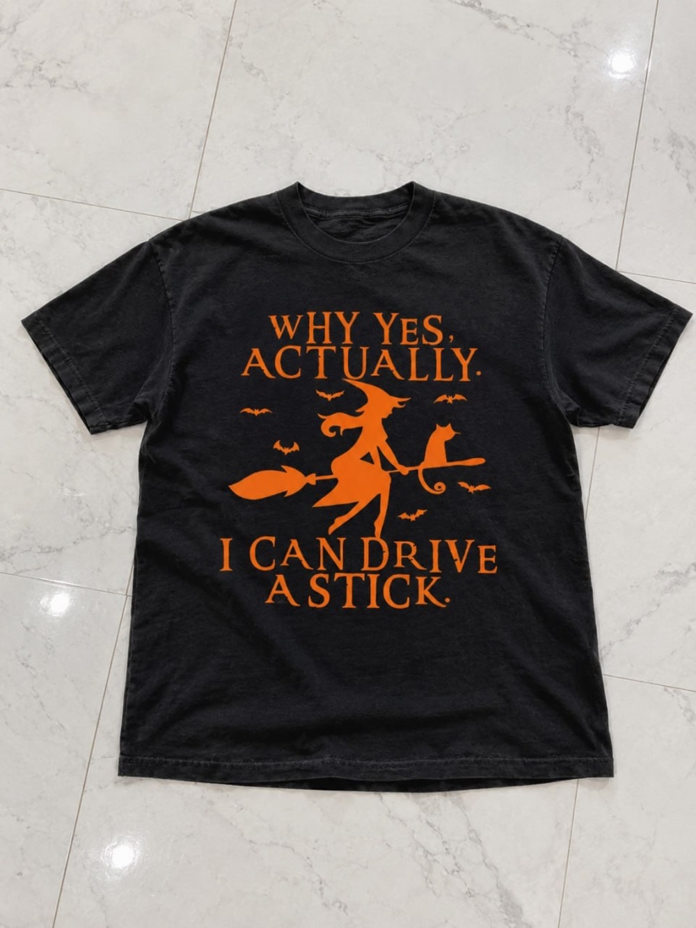 Orange Witch Gildan Black Tee Graphic